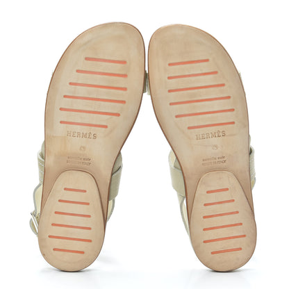 Hermes Suede Mens Sandals 43 White 5 of 6