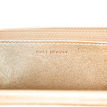 Chanel Metallic Lambskin Chevron Quilted Wallet On Chain WOC Gold 7 of 14