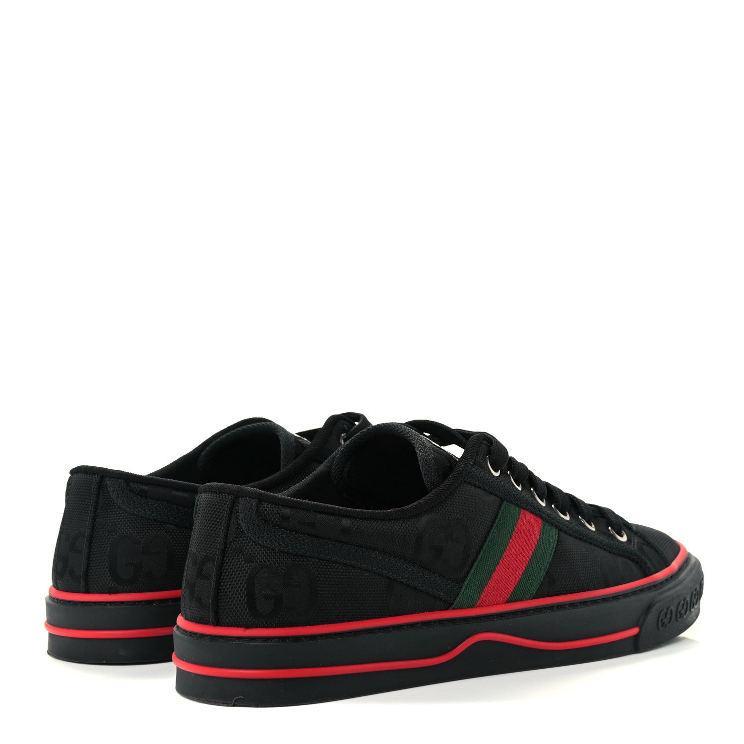 Gucci Econyl Nylon Web Monogram Off The Grid Womens 1977 Tennis Sneakers 39.5 Black 4 of 10