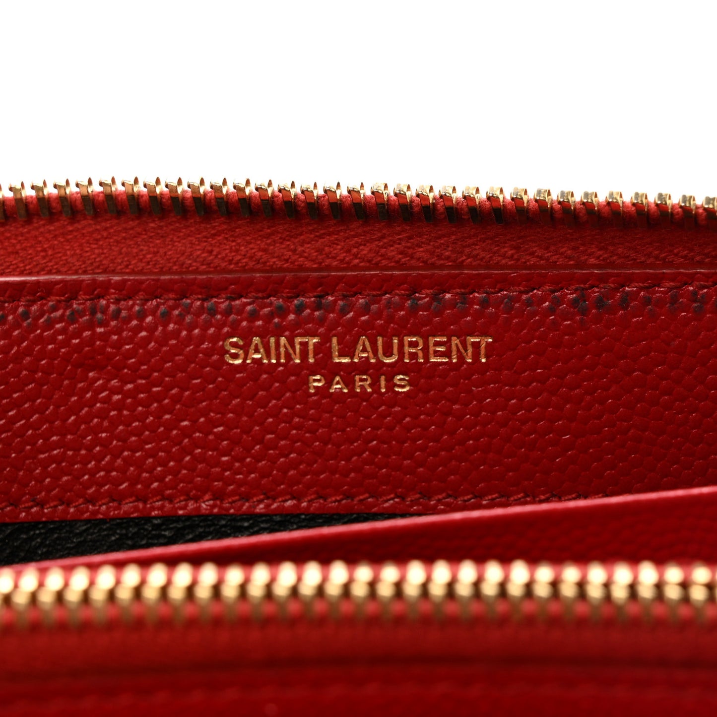 Grain De Poudre Matelasse Chevron Monogram Zip Around Wallet Red