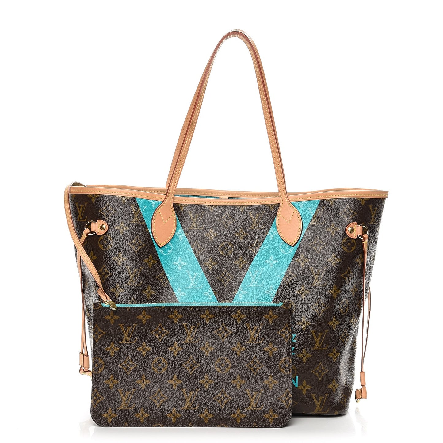 Monogram V Neverfull MM Turquoise