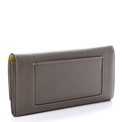 Celine Drummed Calfskin Large Multifunction Flap Wallet Souris 3 of 8