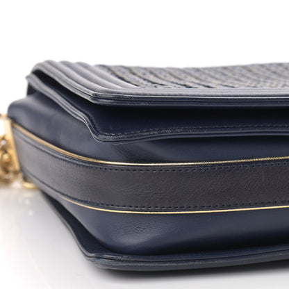 Chanel Braided Sheepskin New Medium Boy Flap Navy 8 of 13
