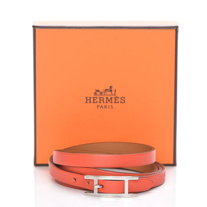 Hermes Swift Hapi 3 MM Triple Tour Wrap Bracelet L Capucine 7 of 7