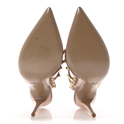 Valentino Garavani Patent Nappa Rockstud Ankle Strap 100mm Pumps 38.5 Water Rose Poudre 6 of 9