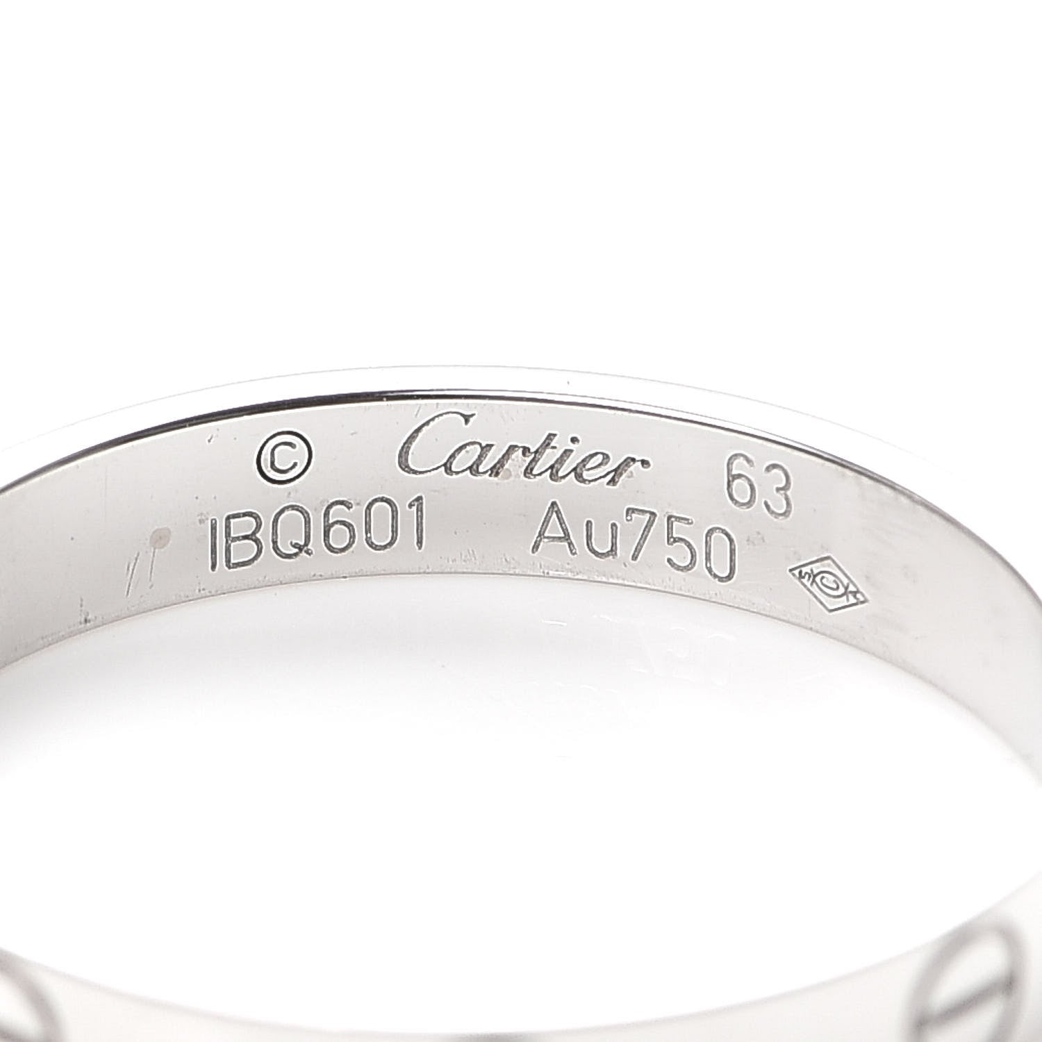 Cartier 18K White Gold 3.5mm LOVE Wedding Band Ring 63 10.25 4 of 4