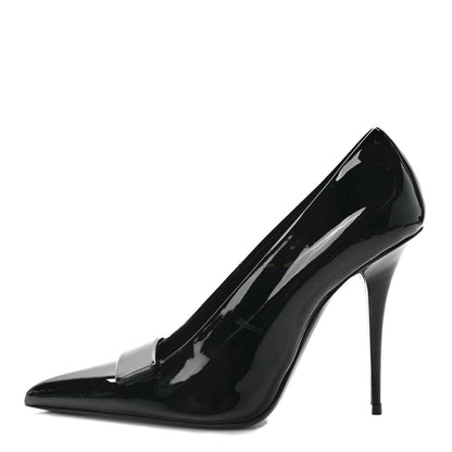 Saint Laurent Patent Calfskin Kayla 110 Pumps 38.5 Black 1 of 9
