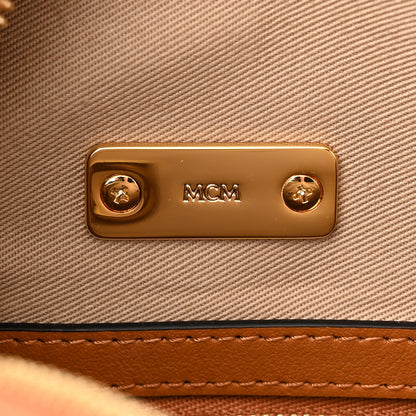 MCM Visetos Medium Boston Bag Cognac 7 of 11