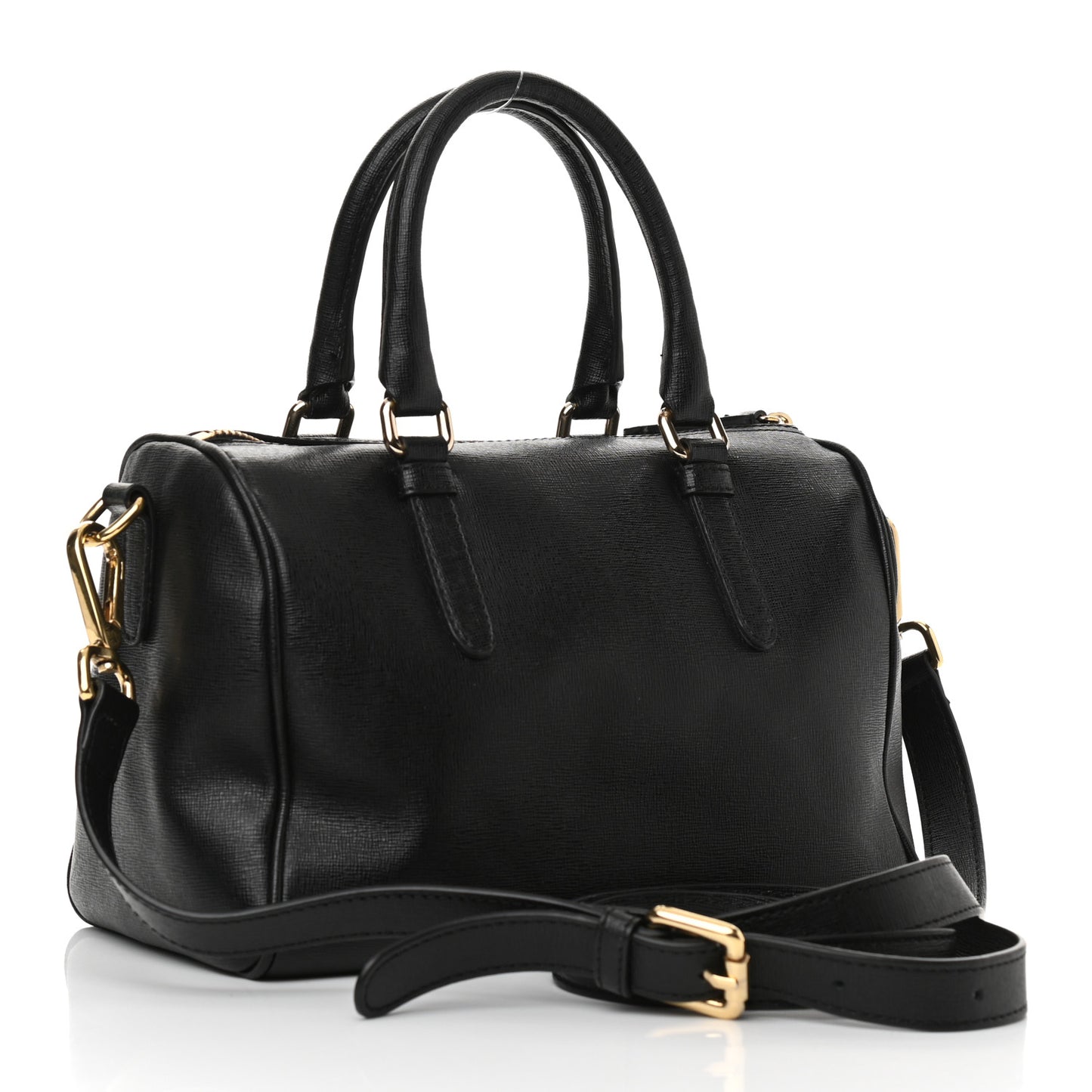 Saffiano Calfskin Palazzo Duffle Bag Black