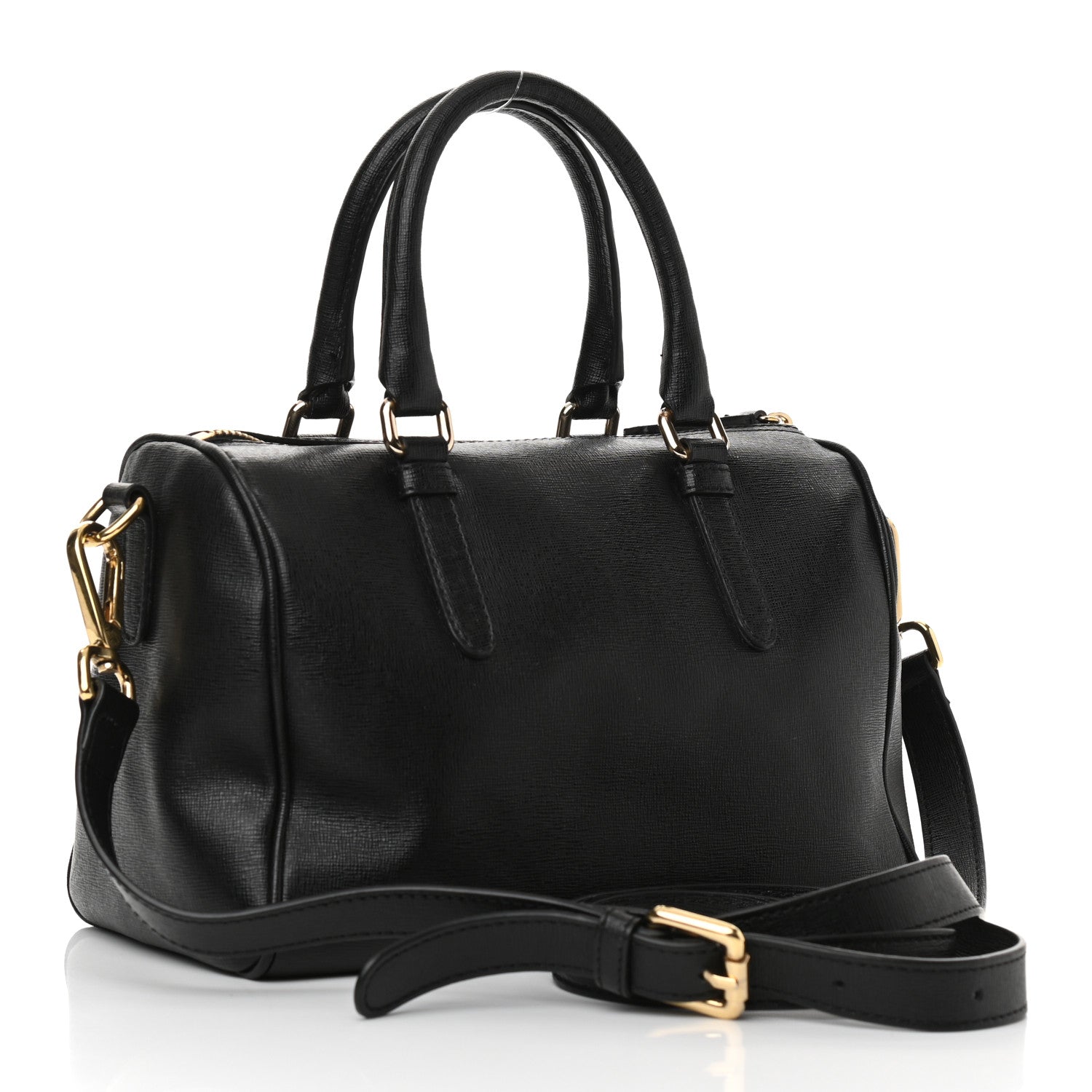 Versace Saffiano Calfskin Palazzo Duffle Bag Black 3 of 8
