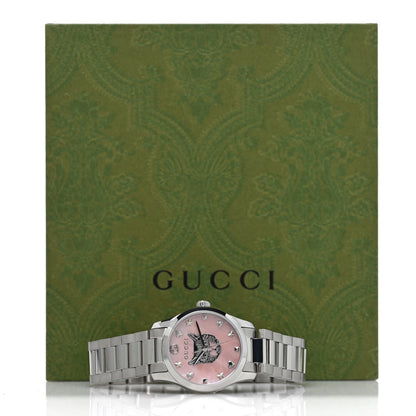 Gucci Stainless Steel Pink Mother of Pearl 27mm G-Timeless Cat Quartz Watch 5 of 5