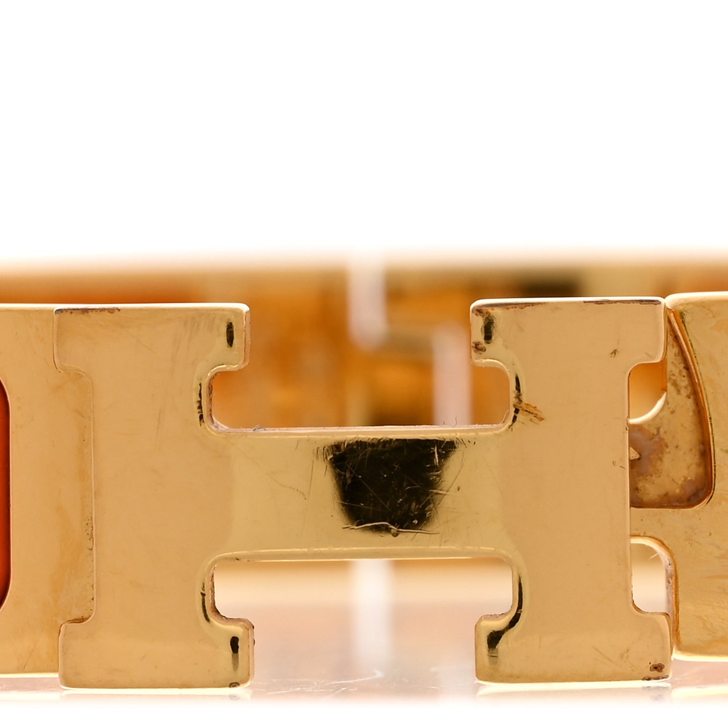 Enamel Narrow Clic Clac H Bracelet GM Orange