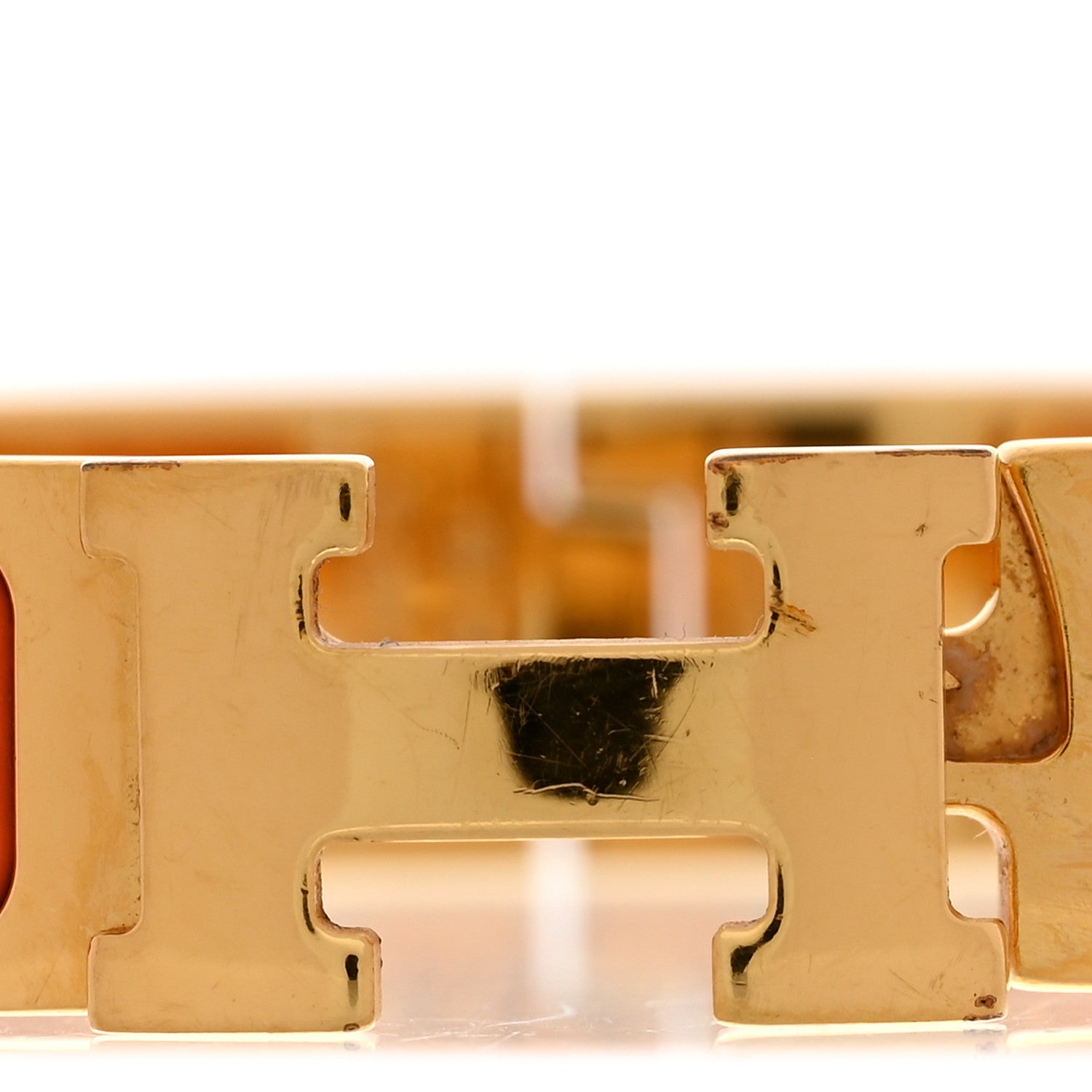 Hermes Enamel Narrow Clic Clac H Bracelet GM Orange 5 of 6