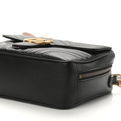 Gucci Calfskin Matelasse Sylvie Web Small GG Marmont Top Handle Shoulder Bag Black 10 of 10