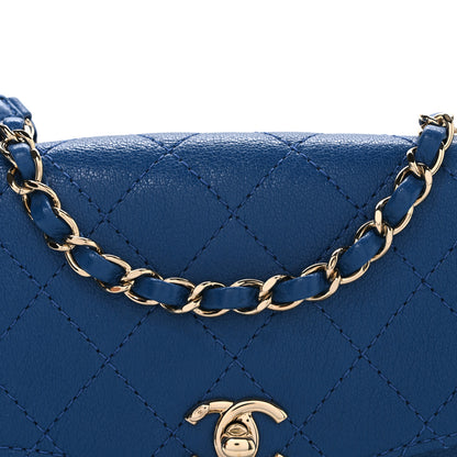 Chanel Goatskin Quilted Coco Curve Flap Messenger Flap Blue 8 of 10