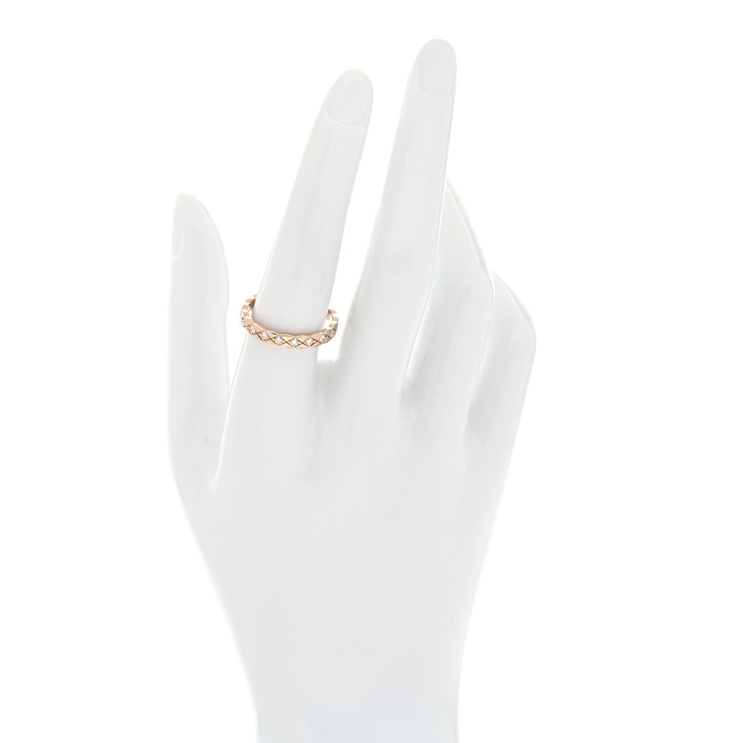 18K Beige Gold Diamond Mini Coco Crush Ring 57 8