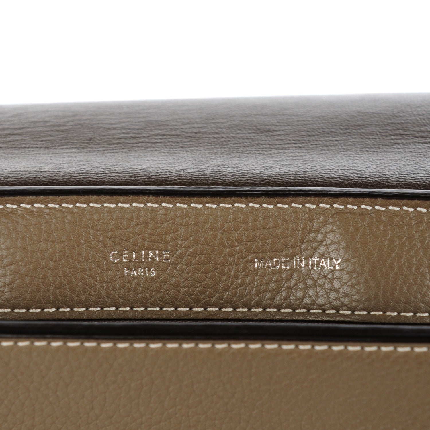 Celine Drummed Calfskin Suede Medium Trapeze Souris 6 of 8