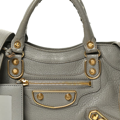 Balenciaga Chevre Gold Metallic Edge Hardware Mini City Gris Taupe 9 of 11