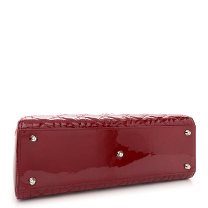 Christian Dior Patent Cannage Large Lady Dior Red 3 of 12