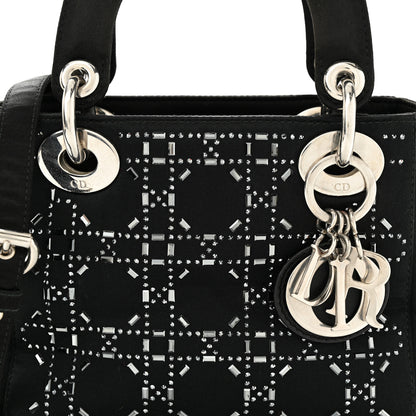 Christian Dior CHRISTIAN DIOR Satin Crystal Cannage Mini Lady Dior Black 7 of 9