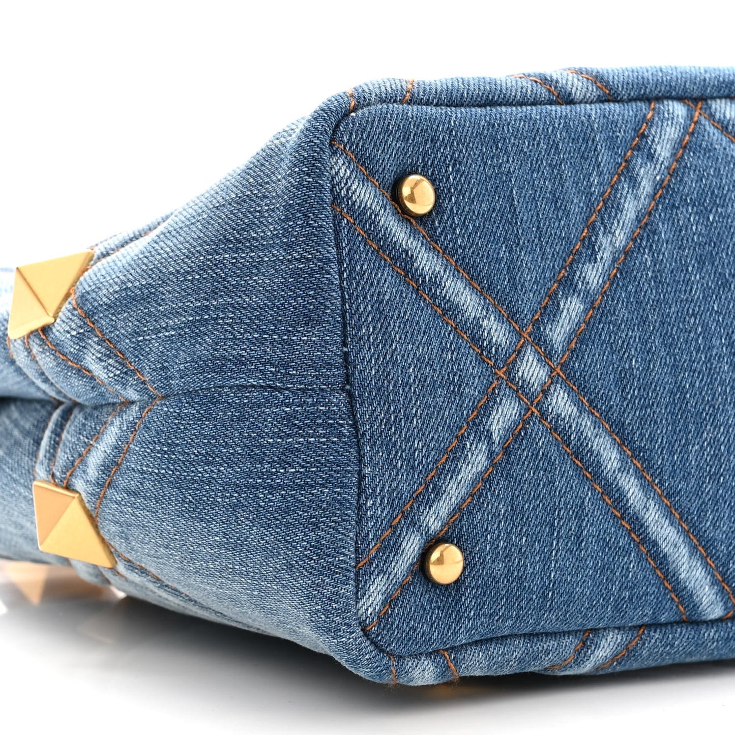 Denim Small Roman Stud The Handle Bag Light Denim Selleria