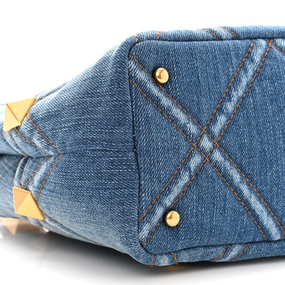 Valentino Garavani Denim Small Roman Stud The Handle Bag Light Denim Selleria 8 of 11