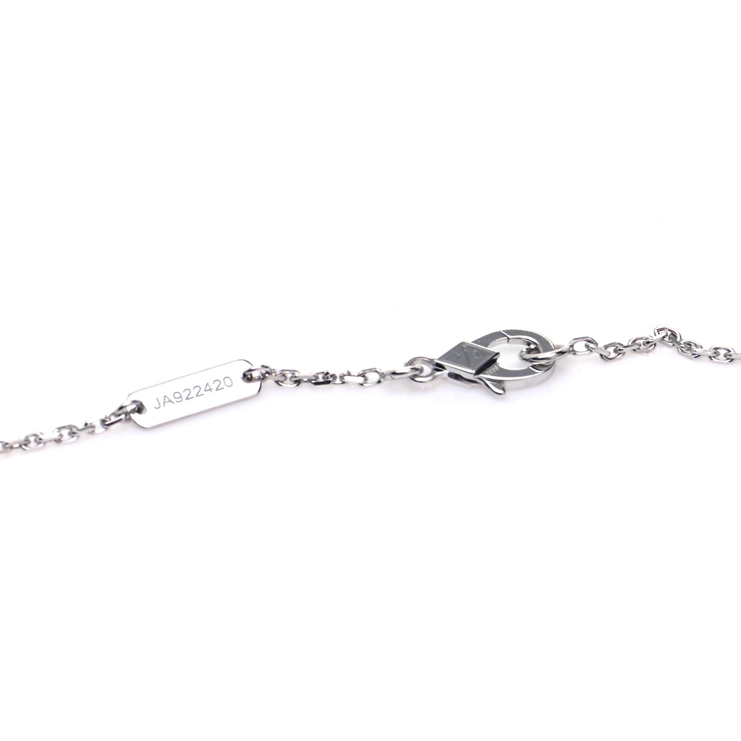 Van Cleef & Arpels 18K White Gold Diamond Guilloche Vintage Alhambra Pendant Necklace 5 of 7