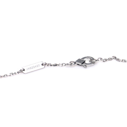 Van Cleef & Arpels 18K White Gold Diamond Guilloche Vintage Alhambra Pendant Necklace 5 of 7