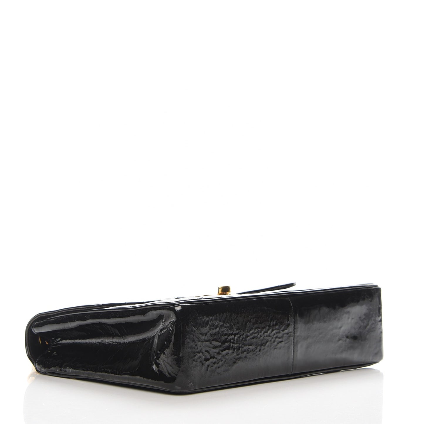 Patent Vertical Quilted Jumbo Single Flap Black