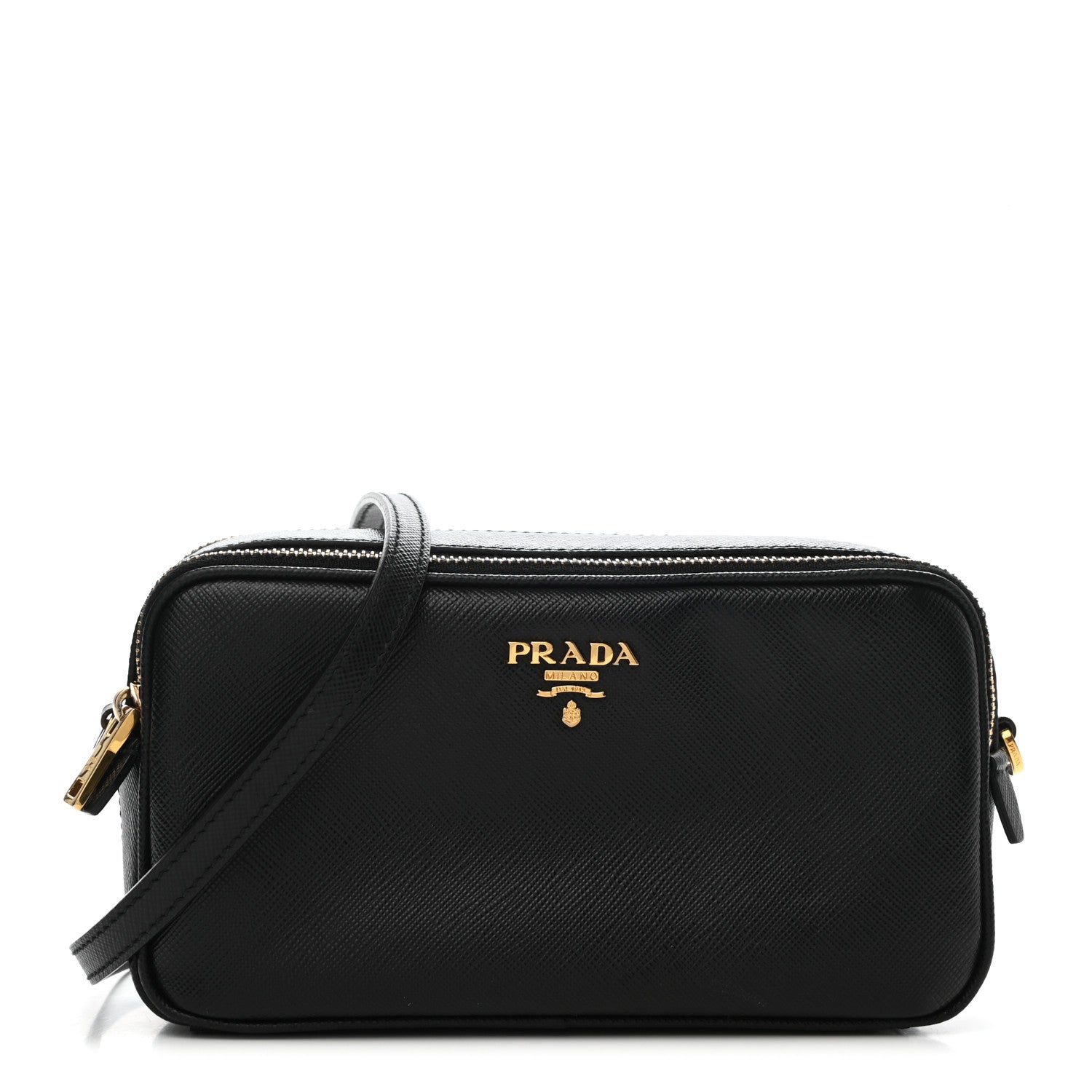 Prada Saffiano Mini Camera Crossbody Bag Black 2 of 10