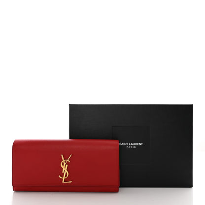 Saint Laurent Grain De Poudre Classic Monogram Cassandre Clutch New Red 15 of 15