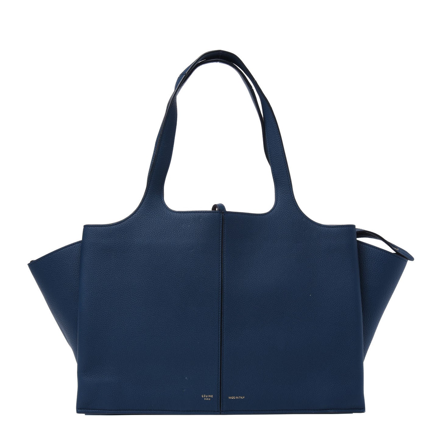 Baby Grained Calfskin Medium Tri-Fold Bag Steel Blue