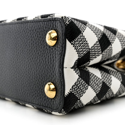 Louis Vuitton Taurillon Embroidered Vichy Capucines BB Black White 9 of 11