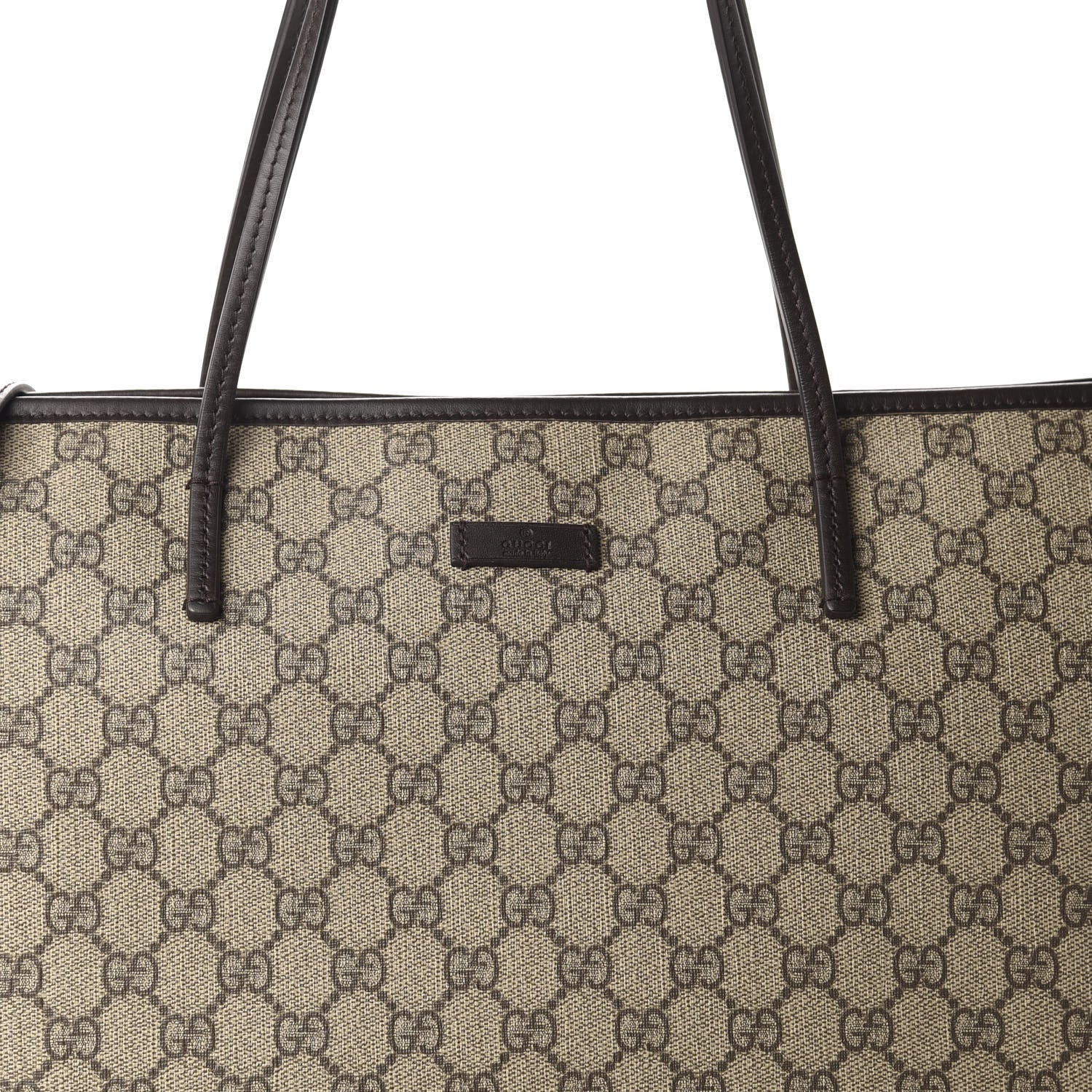 Gucci GG Supreme Monogram Medium Zippered Tote Dark Brown 10 of 11