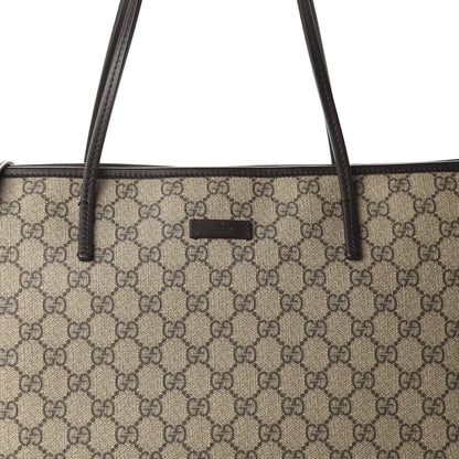 Gucci GG Supreme Monogram Medium Zippered Tote Dark Brown 10 of 11