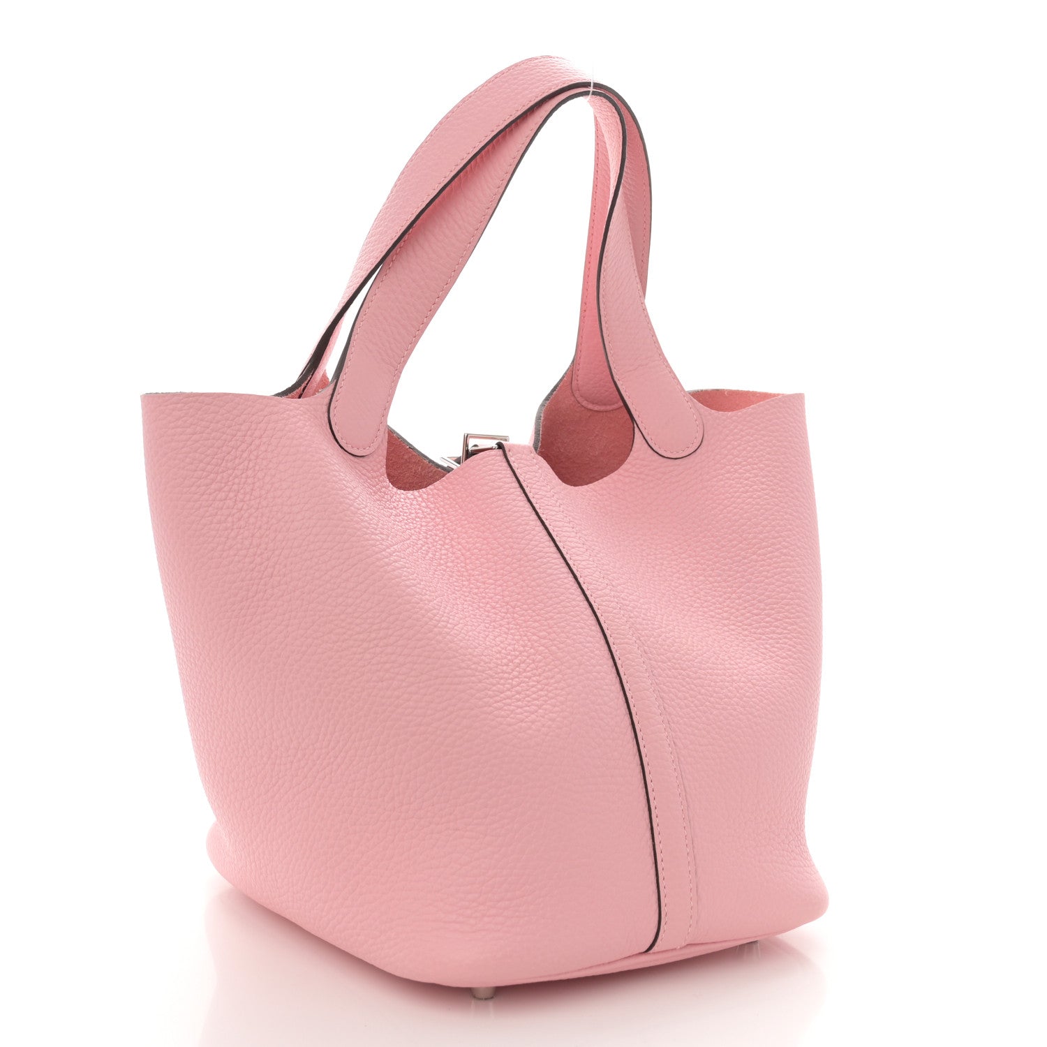 Hermes Taurillon Clemence Picotin Lock 22 MM Rose Sakura 3 of 9