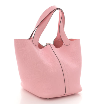 Hermes Taurillon Clemence Picotin Lock 22 MM Rose Sakura 3 of 9