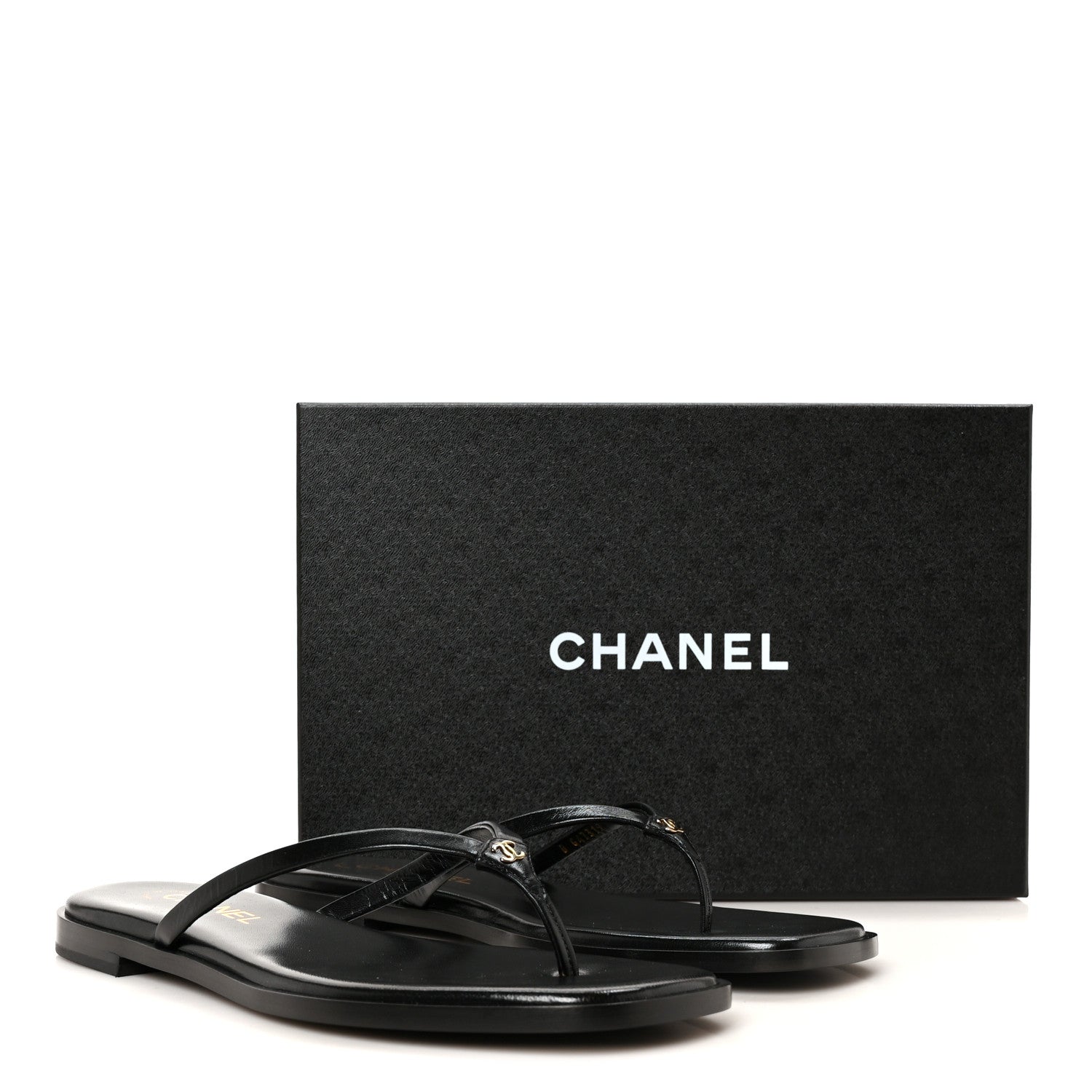 Chanel Goatskin CC Times Square Thong Sandals 40 Black 11 of 11