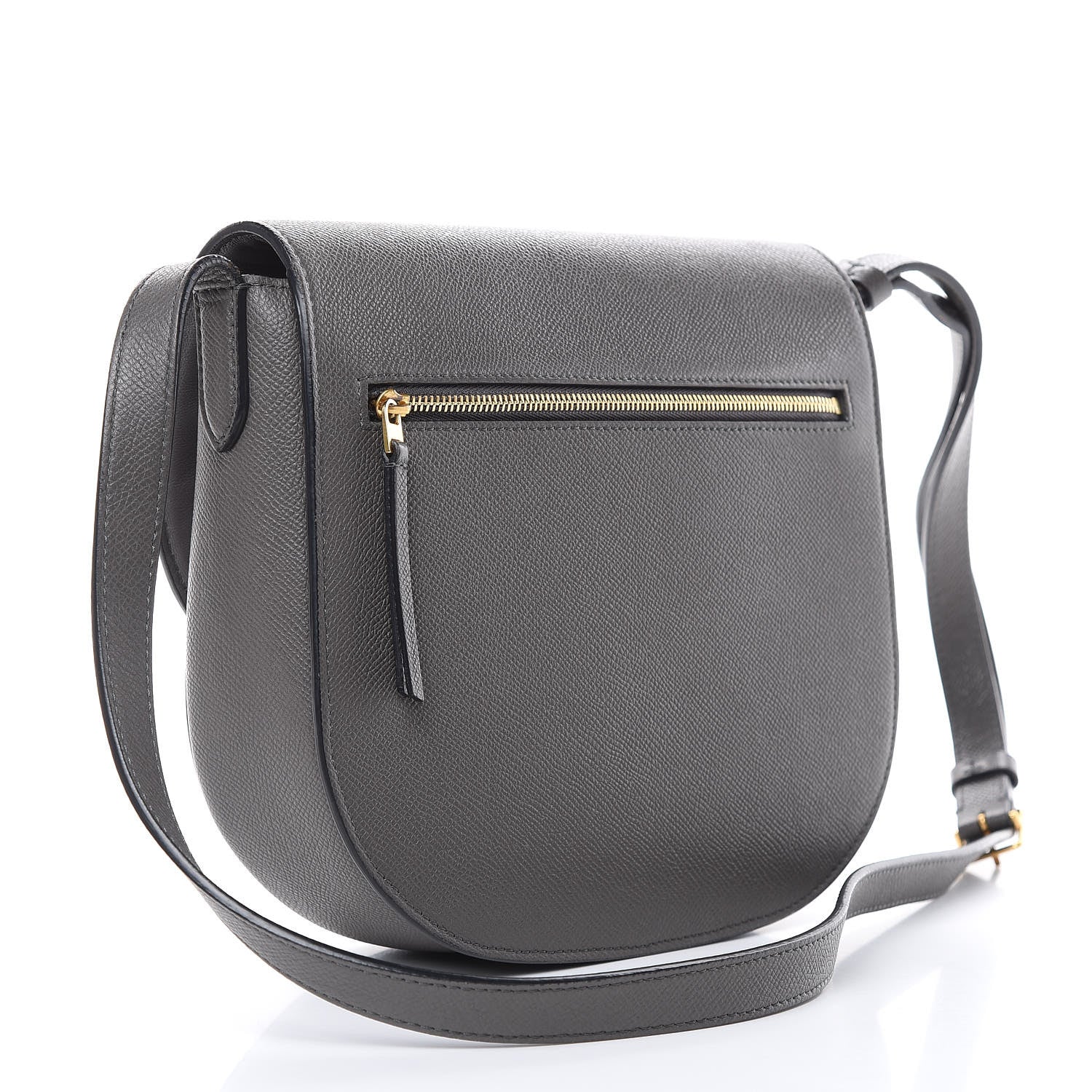 Celine Grained Calfskin Medium Trotteur Taupe 3 of 15