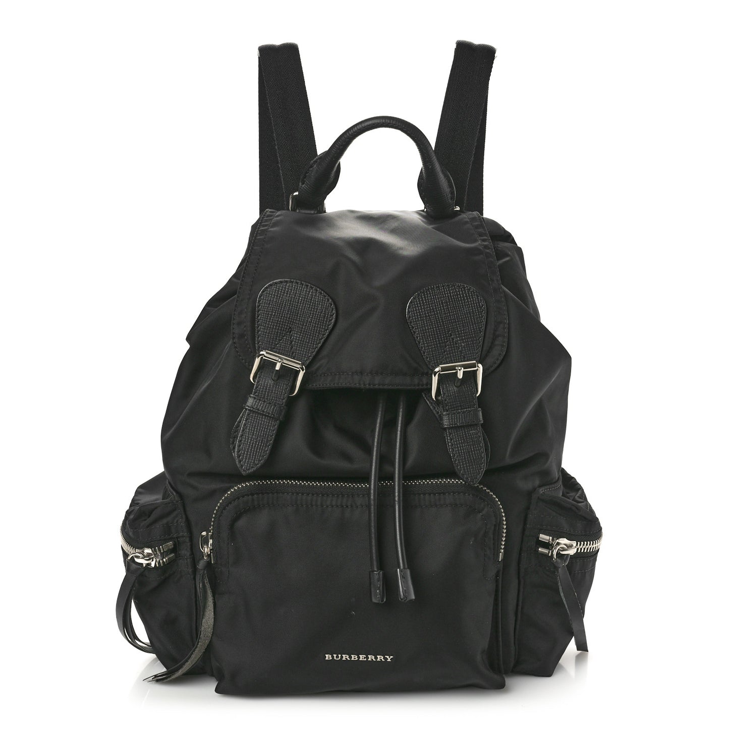Nylon Medium Crossbody Rucksack Backpack Black