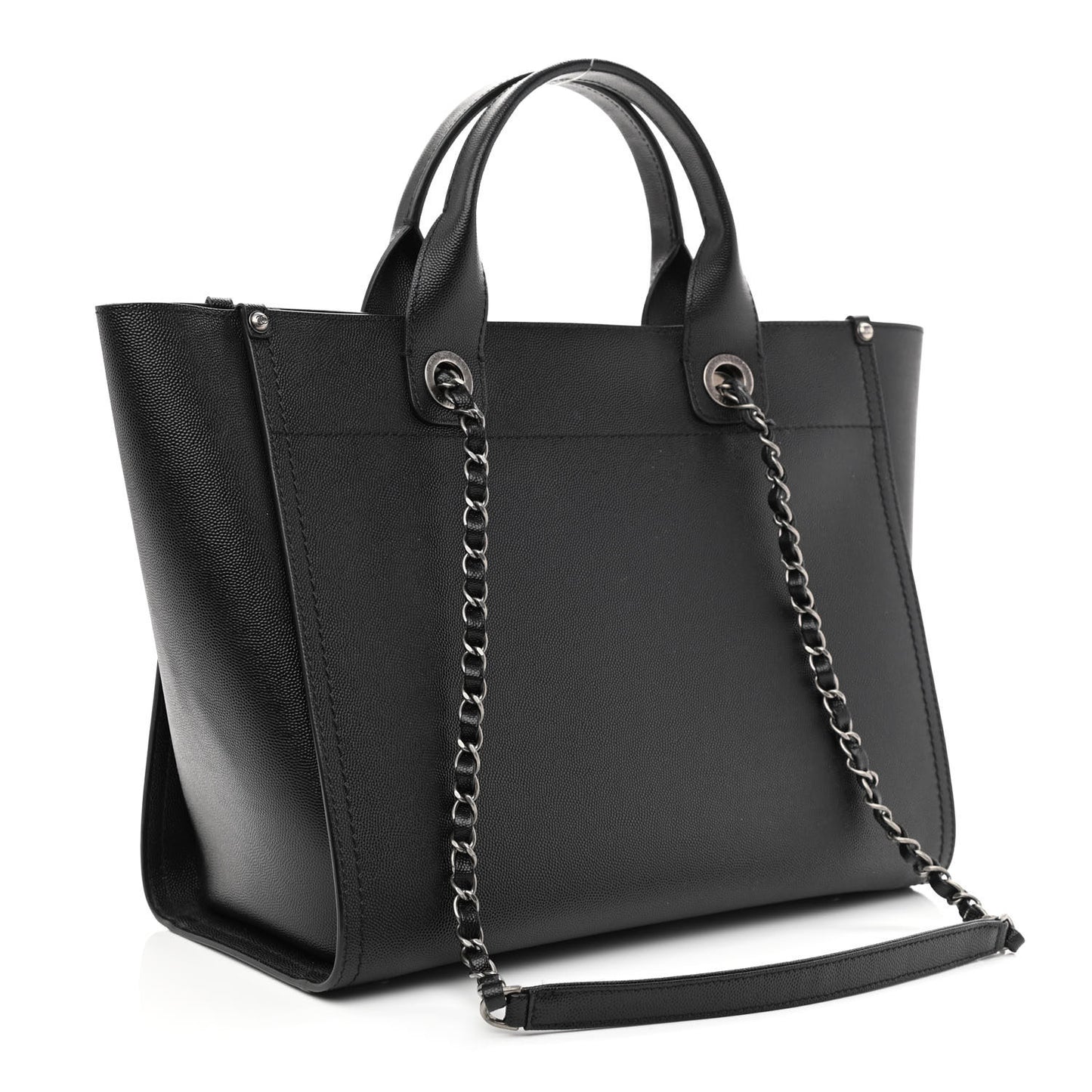 Caviar Small Studded Deauville Tote Black