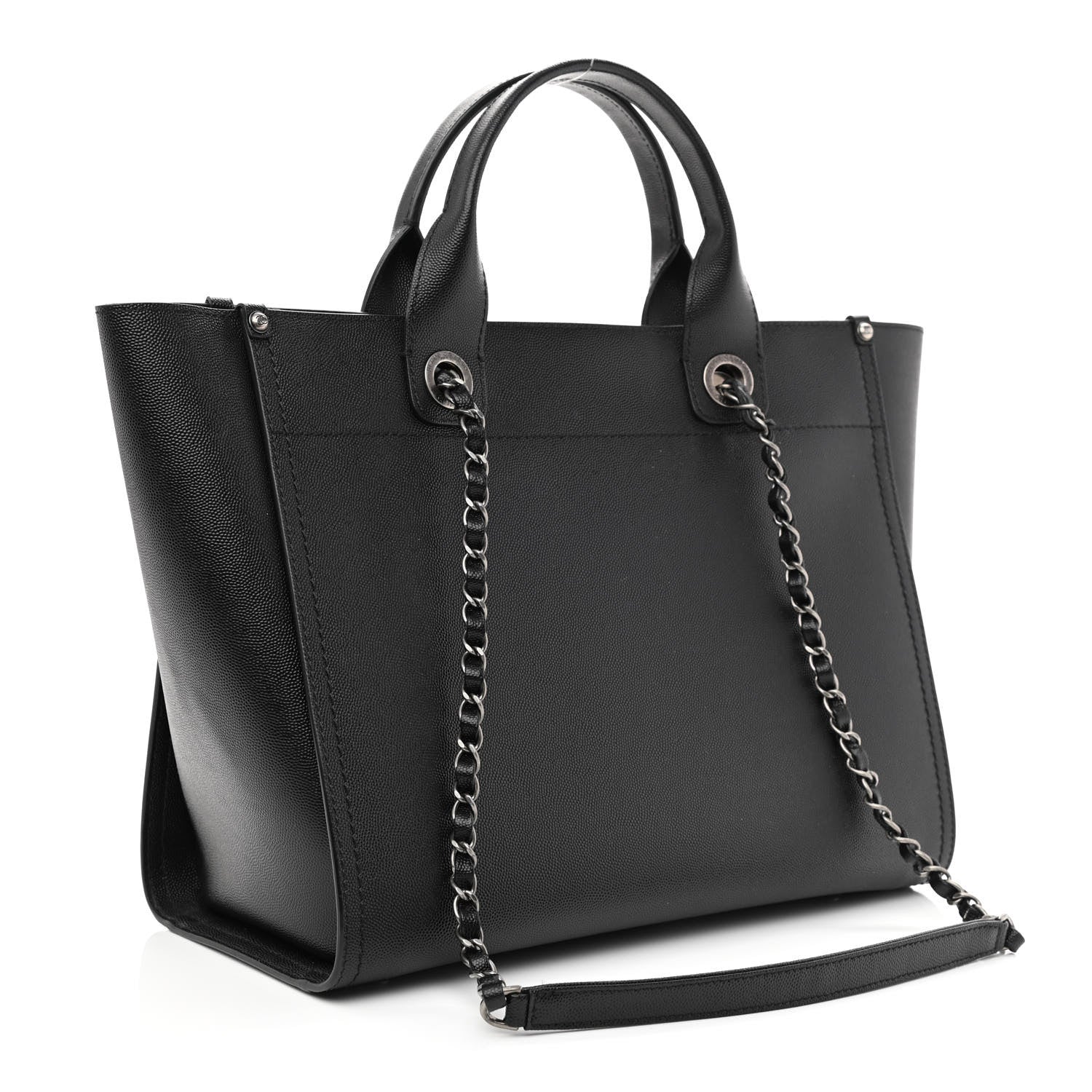 Chanel Caviar Small Studded Deauville Tote Black 3 of 12