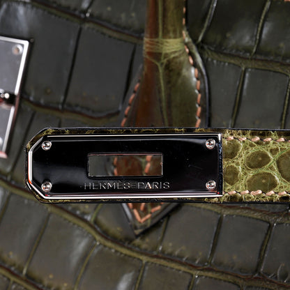Hermes Matte Porosus Crocodile Birkin 40 Vert Olive 6 of 13