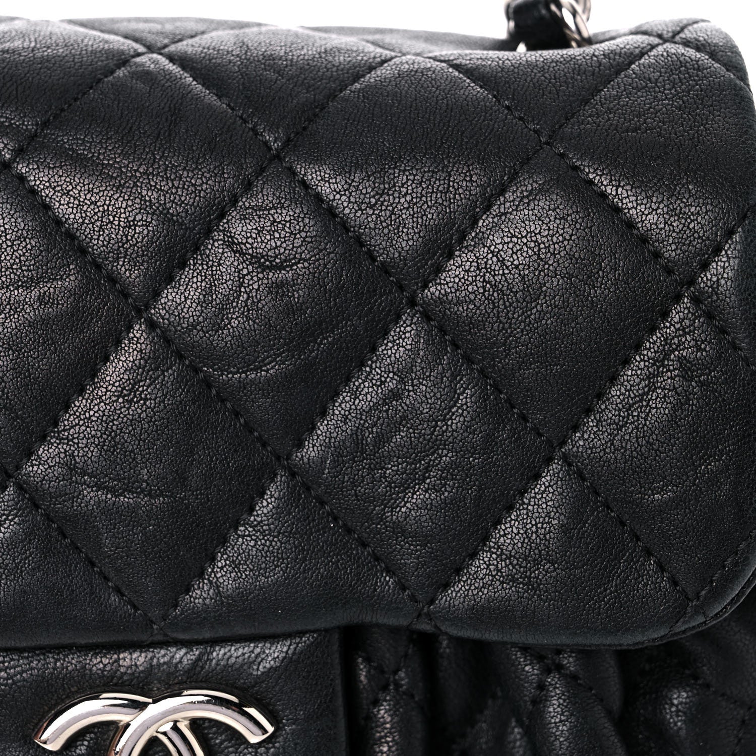 Chanel Washed Lambskin Quilted Medium Chain Around Messenger Black 13 of 14