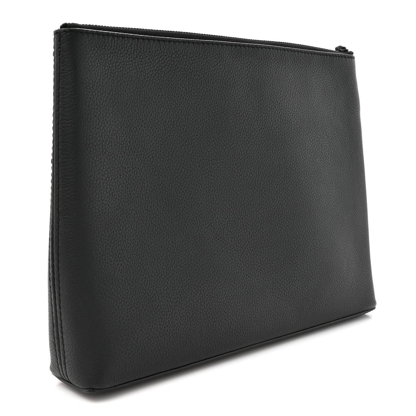 Grained Calfskin Aerogram Takeoff Pouch Black