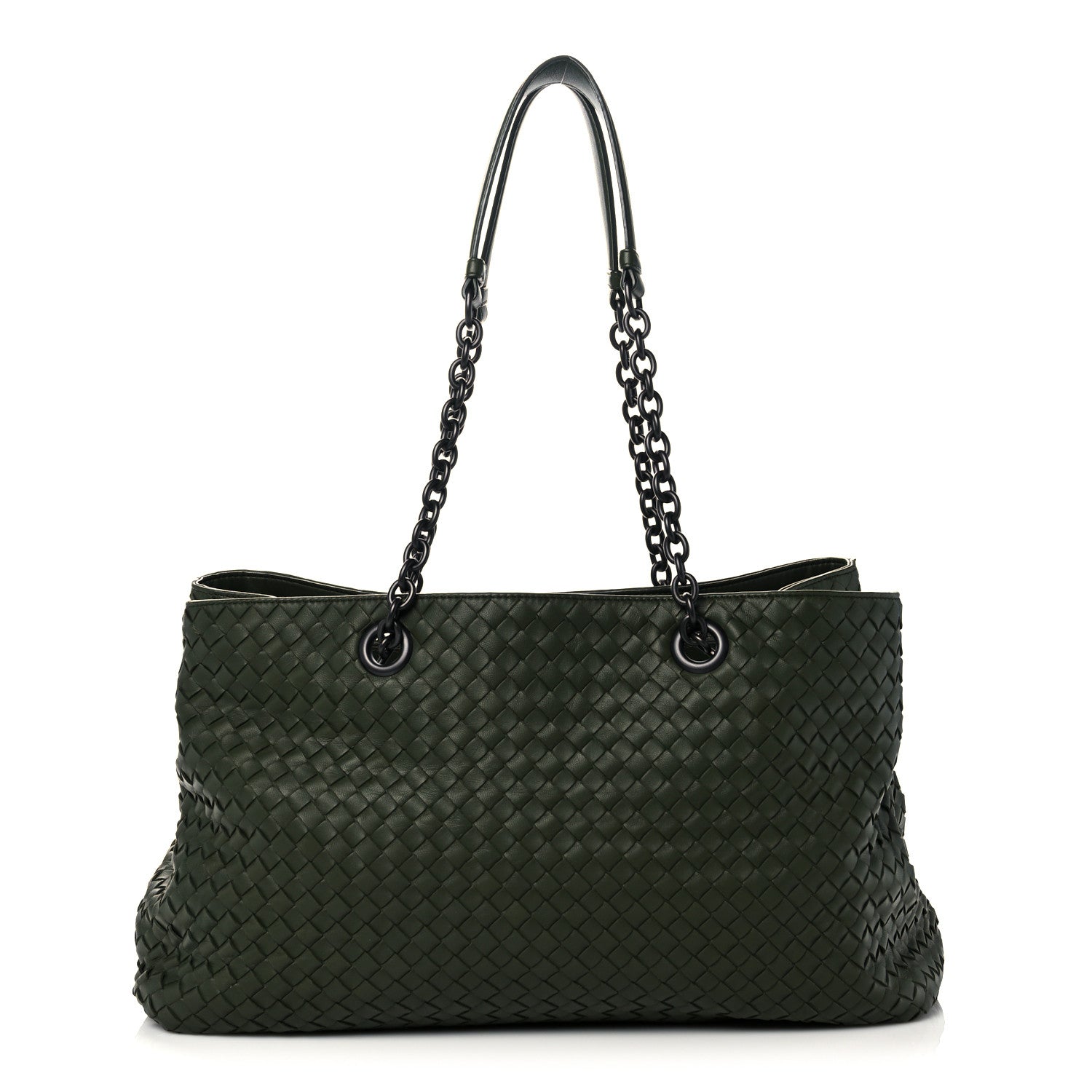 Bottega Veneta Nappa Intrecciato Large Classic Chain Strap Tote Green 1 of 10