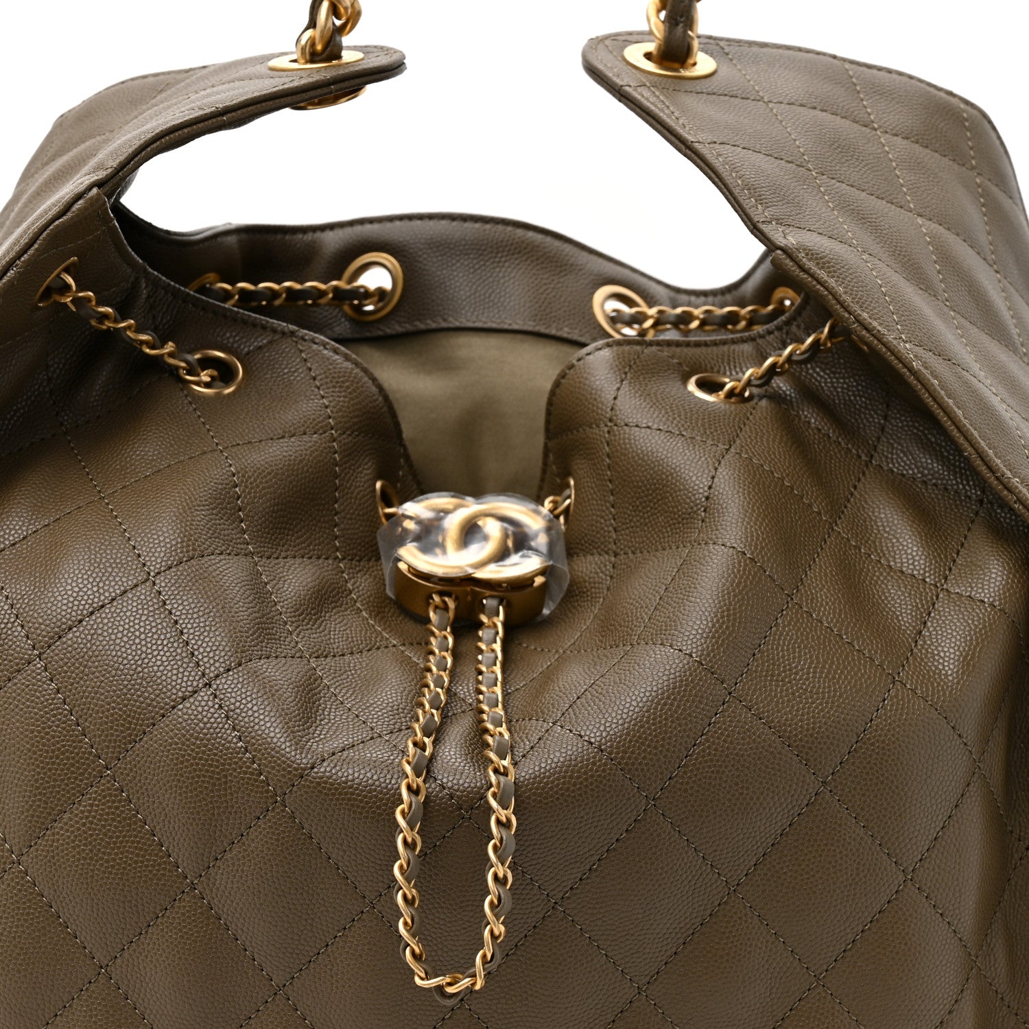 Chanel Caviar Quilted Medium Chanel 25 Handbag Dark Khaki 9 of 11