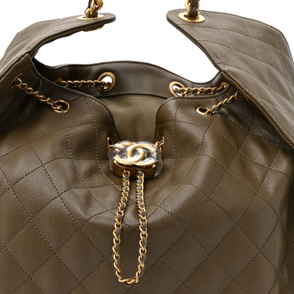 Chanel Caviar Quilted Medium Chanel 25 Handbag Dark Khaki 9 of 11