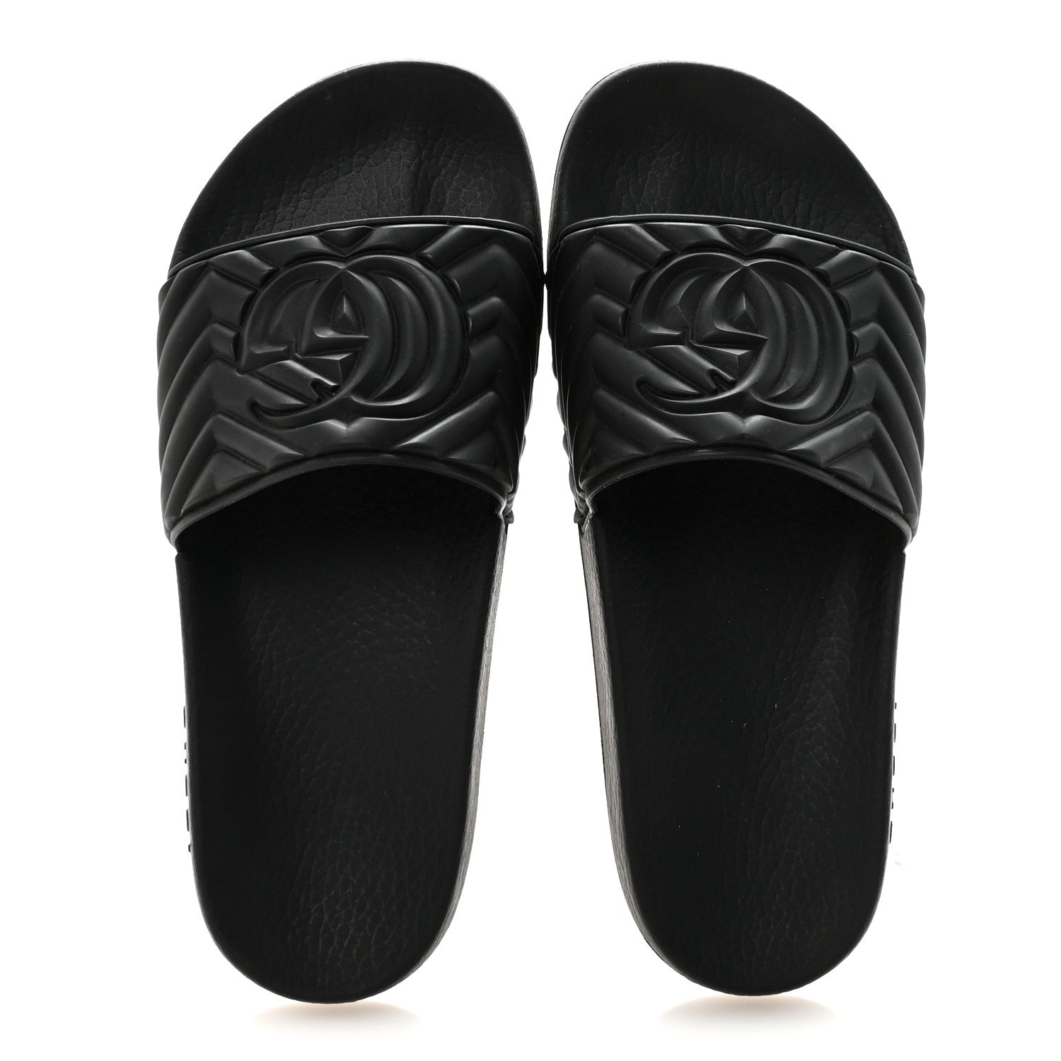 Gucci Rubber Matelasse Interlocking G Mens Slide Sandals 6 Black 2 of 7