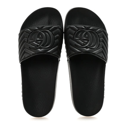 Gucci Rubber Matelasse Interlocking G Mens Slide Sandals 6 Black 2 of 7